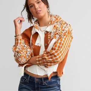 Floral Pieced Denim Jacket